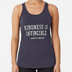 Marcus Aurelius Quote Kindness is Invincible Stoic Philosophy Racerback Tank Top