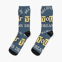 believe in your dreams inspirational quote socks