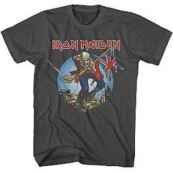 Iron Maiden T Trooper Album Cover Mens Short Sleeve Classic Vintage Graphic Tee