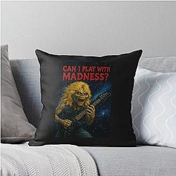 Eddie Iron Maiden Space Can I Play with Madness Throw Pillow