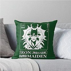 The Iron Maiden - Torture Device (Black) Throw Pillow