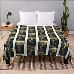 Fear of the Dark Retro Horror Comic Style Iron Maiden Inspired Artwork Throw Blanket