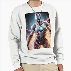 Futuristic Female Iron Man Armor Pullover Sweatshirt