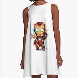 Cute Iron Man A-Line Dress