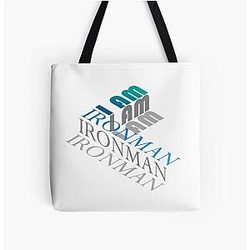 I Am Iron Man Text Isometric Logo Tote Bag