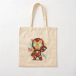 Cute Iron Man Cotton Tote Bag