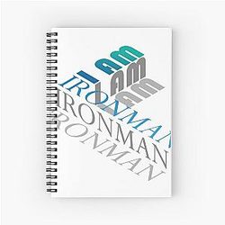 I am Iron Man isometric logo Spiral Notebook