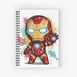 Cute Iron Man Illustration Notebook