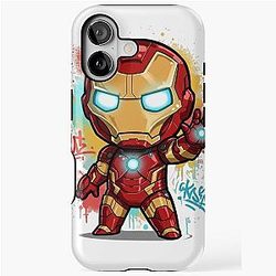 Cute Iron Man Illustration iPhone Case