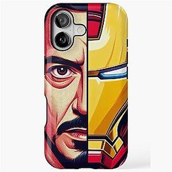 Man and Tony Stark in Comic Art iPhone Case