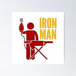 Iron Man ironing Red Poster