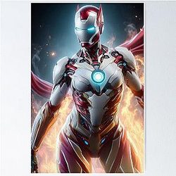 Ultra futuristic female Ironman armor poster
