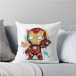 Cute Iron Man Throw Pillow