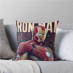 Tony Stark Iron Man Poster Throw Pillow