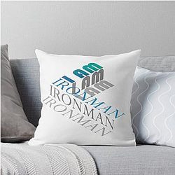 Iron Man Isometric Logo Throw Pillow