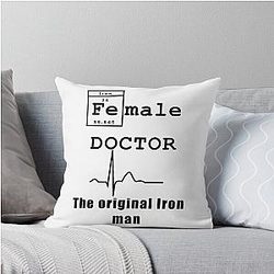 Female Doc Iron Man Throw Pillow