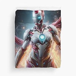 Ultra Futuristic Female Iron Man Armor Duvet Cover