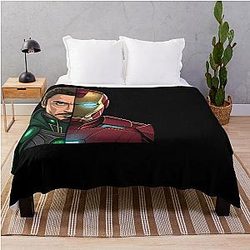 Doctor Doom vs Iron Man Split Face Throw Blanket