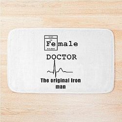Female Doctor Iron Man Bath Mat