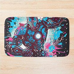 Original art Bath Mat The Iron man Trash Polka