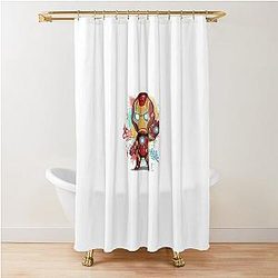 Cute Iron Man Shower Curtain