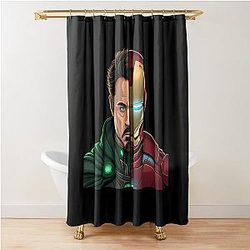 Doctor Doom vs Iron Man Split Face Shower Curtain