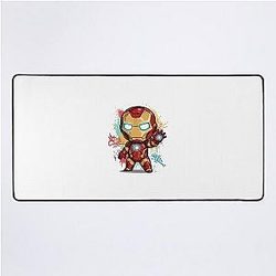Cute Iron Man Illustration Desk Mat