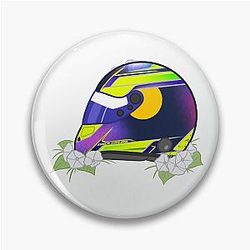 Isack Hadjar 2025 Green Helmet With Flowers Pin