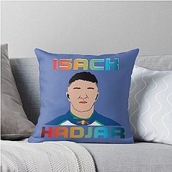 Isack Hadjar Throw Pillow Illustration