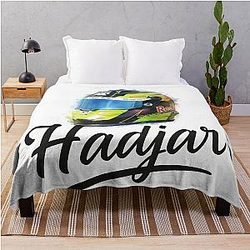 Isack Hadjar Watercolor Helmet Art Throw Blanket