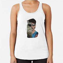 Italian Funny Cat Half Retro Racerback Tank Top
