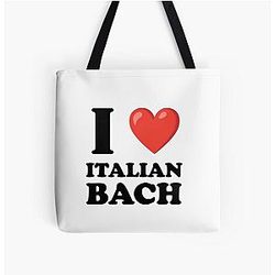 I love Bach Italian Overprint Tote Bag