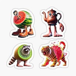 Animal Italian Brainrot memes Sticker set