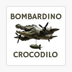 Italian Brainrot Bombardino Crocodile Viral Meme Design Sticker