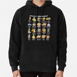 Types of Italian Brainrot Meme Character Hand Drawn Hoodie for Kids Pullover