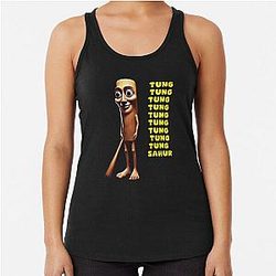 Tung Sahur italian brainrot meme Racerback Tank Top