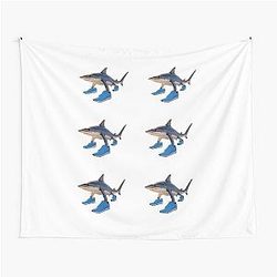 Tralala Italian Brainrot set of 6 - shark in shoes meme Tapestry