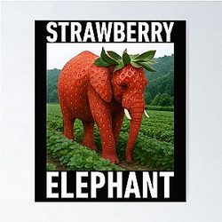 Strawberry Elephant Italian Meme Poster