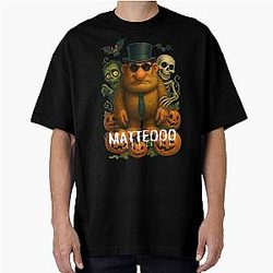 Matteo Italian Brainrot Meme Mateo Halloween Oversized T-Shirt