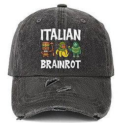 Italian Brain Rot Hat for Men Funny Dad Hats or Funny Gift for Women