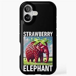 Strawberry Elephant Italian Brainrot Meme for Kids iPhone Tough Case