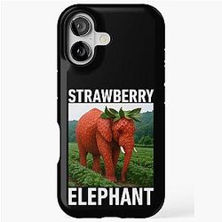 Strawberry Elephant Italian Meme for Kids iPhone Tough Case