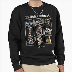 Italian Brain Rot Characters, TikTok Meme Pullover Sweatshirt