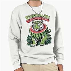 Tigerullini Watermelon Italian Brain Meme Pullover Sweatshirt