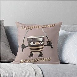 Cappuccino Italian Ninja Throw Pillow