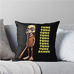 Tung Sahur Italian brainrot meme Throw Pillow