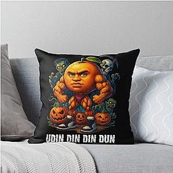 Udin Halloween Italian Brainrot Meme Throw Pillow