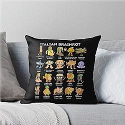 Italian Brainrot Meme Character Hand Drawn for Kids Throw Pillow