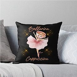 Ballerina Italian Coffee Lovers Throw Pillow