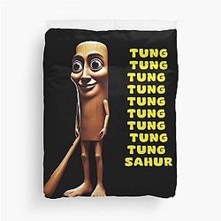 Tung Sahur italian brainrot meme Duvet Cover